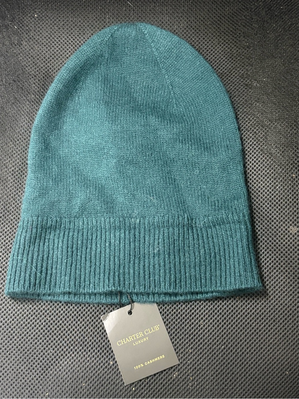Charter Club Men's Teal Cashmere Knit Beanie